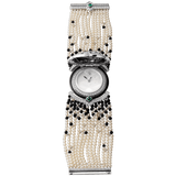 High Jewelry watch (Small model 18K white gold diamonds pearls onyx emeralds)