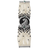 High Jewelry watch (Small model 18K white gold diamonds pearls onyx emeralds)